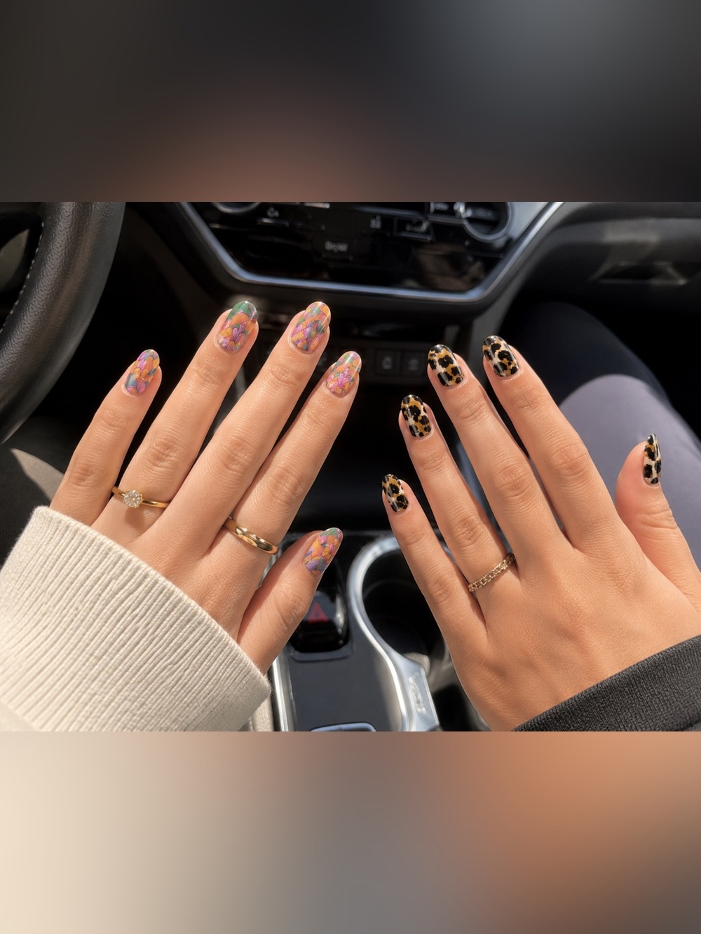 Fing’rs EDGE Nail Strips 4 Pack Bundle Leopard & Retro Swirl Nail Decals